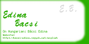 edina bacsi business card